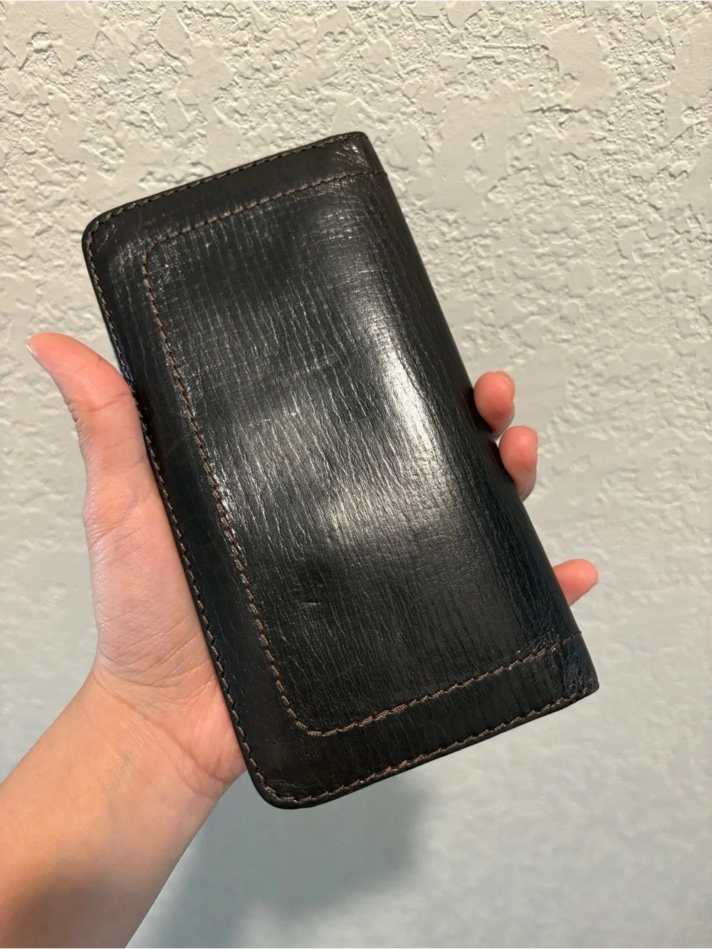 Louis Vuitton Bifold Black Leather Long Wallet